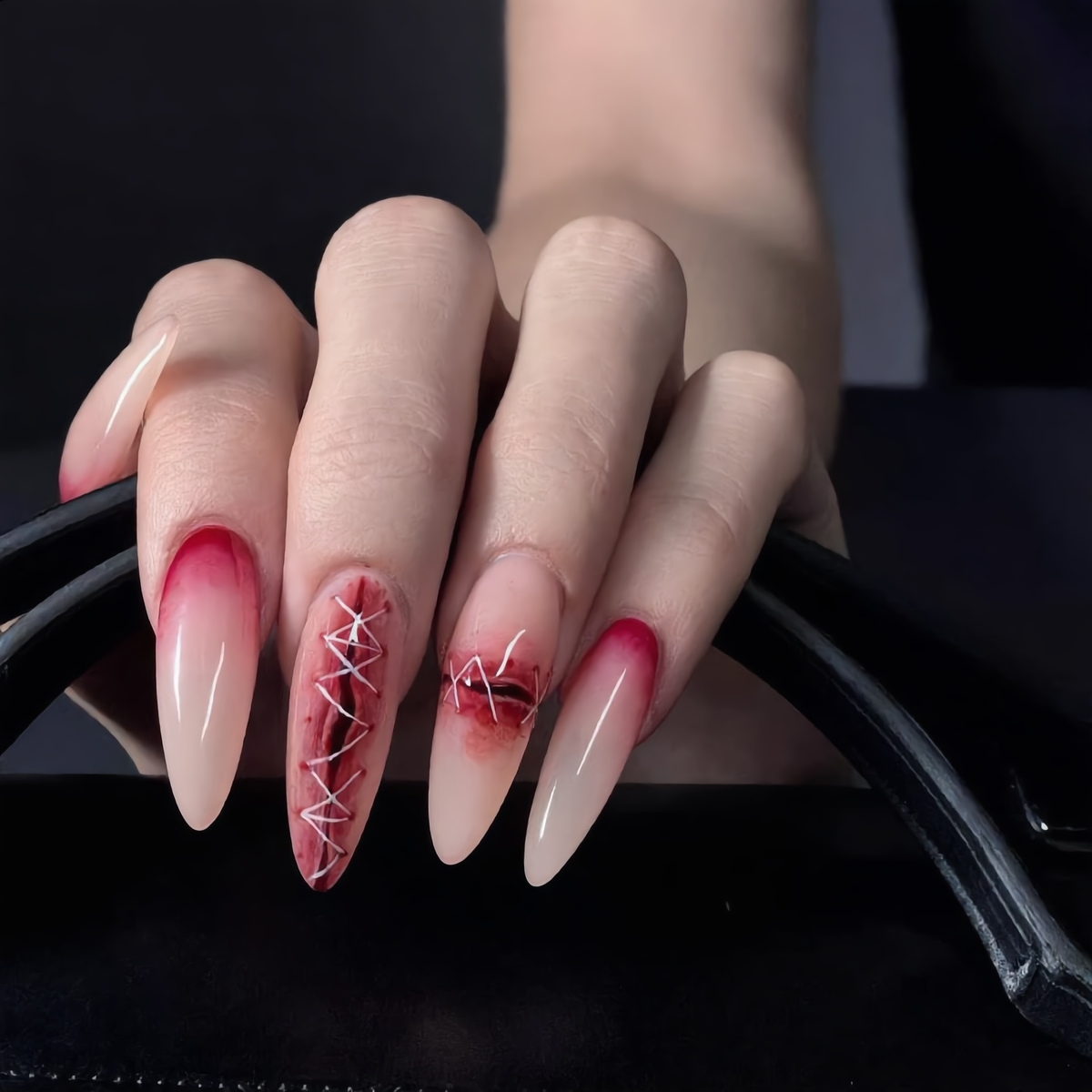 Vampire Romance Almond Nails