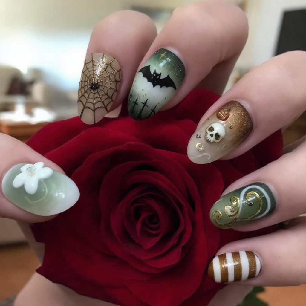 Haunted Night Halloween Press-On Nails