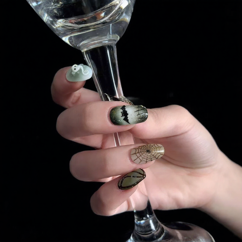 Midnight Web Gothic Press-On Nails