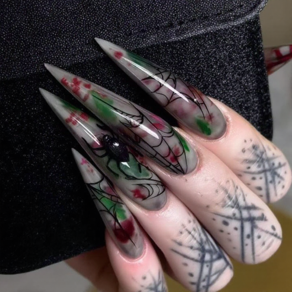 Poison Rose Gothic Stiletto Press-On Nails