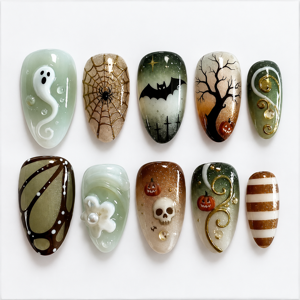 Haunted Night Halloween Press-On Nails