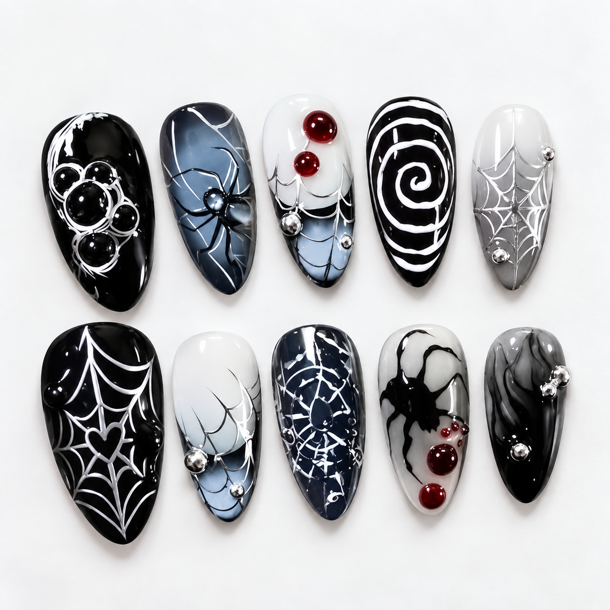 Midnight Web Gothic Press-On Nails
