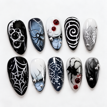 Midnight Web Gothic Press-On Nails