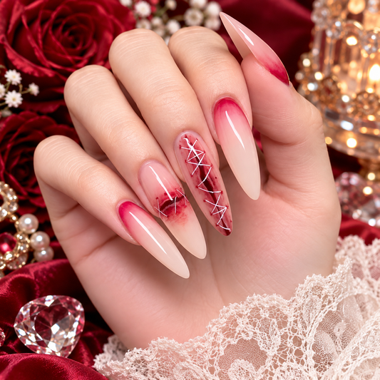 Vampire Romance Almond Nails