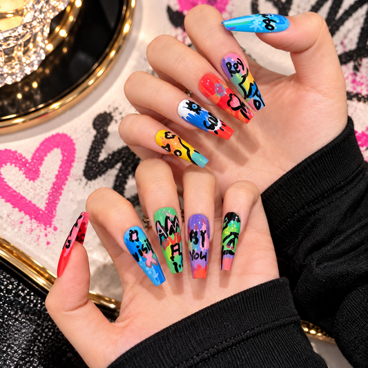 Colorful Graffiti Nail Set