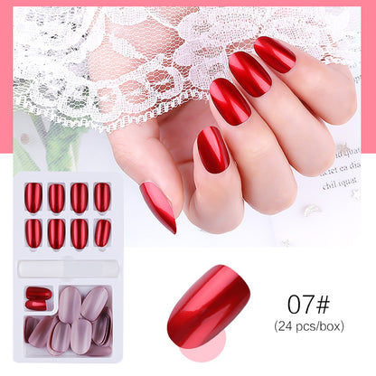 Classic red glossy press on nails reusable manicure set