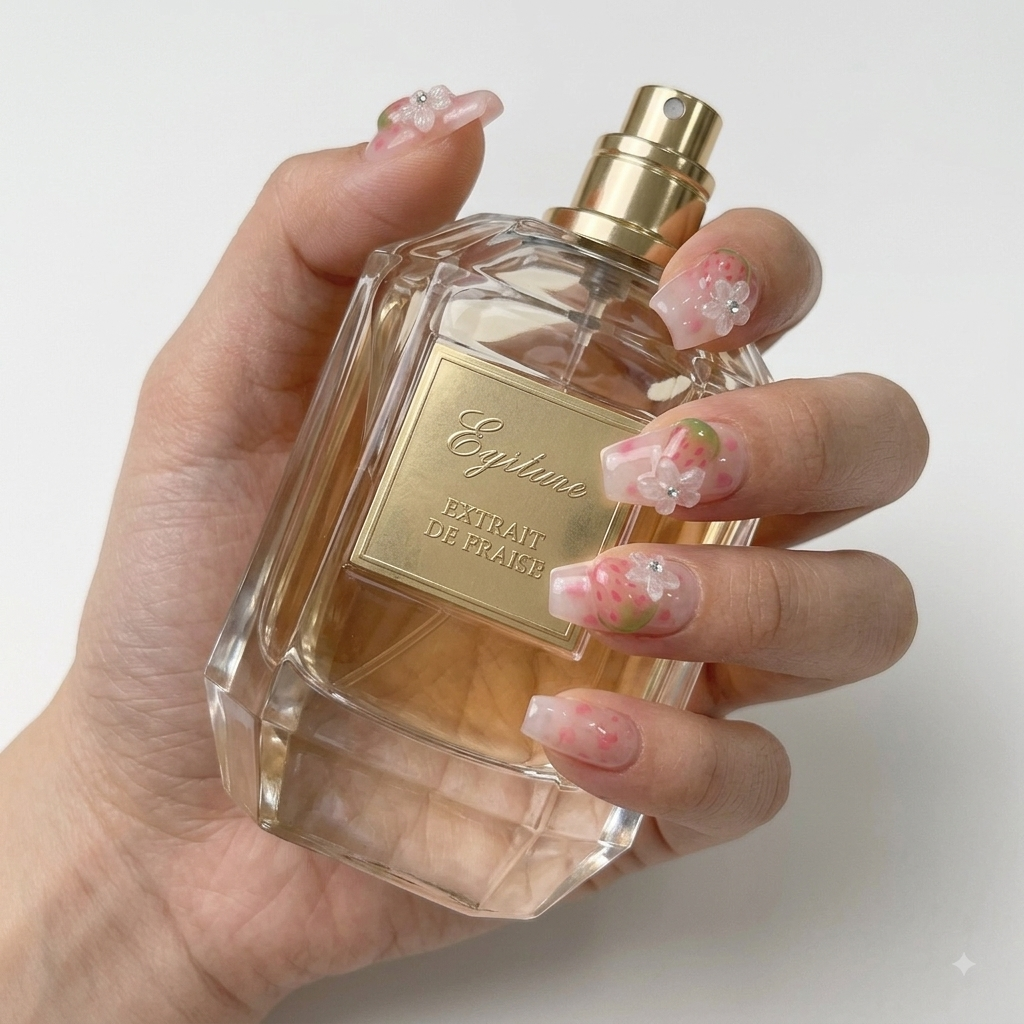 Luxury Pink Strawberry Press On Nails for Women
