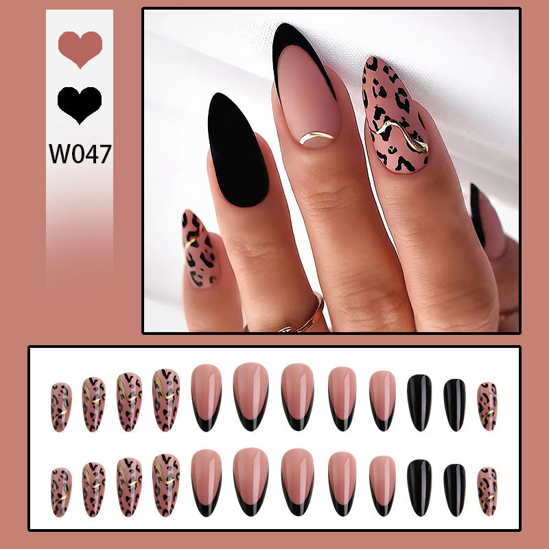 Pink Floral Almond Press On Nails – Full Nail Kit
