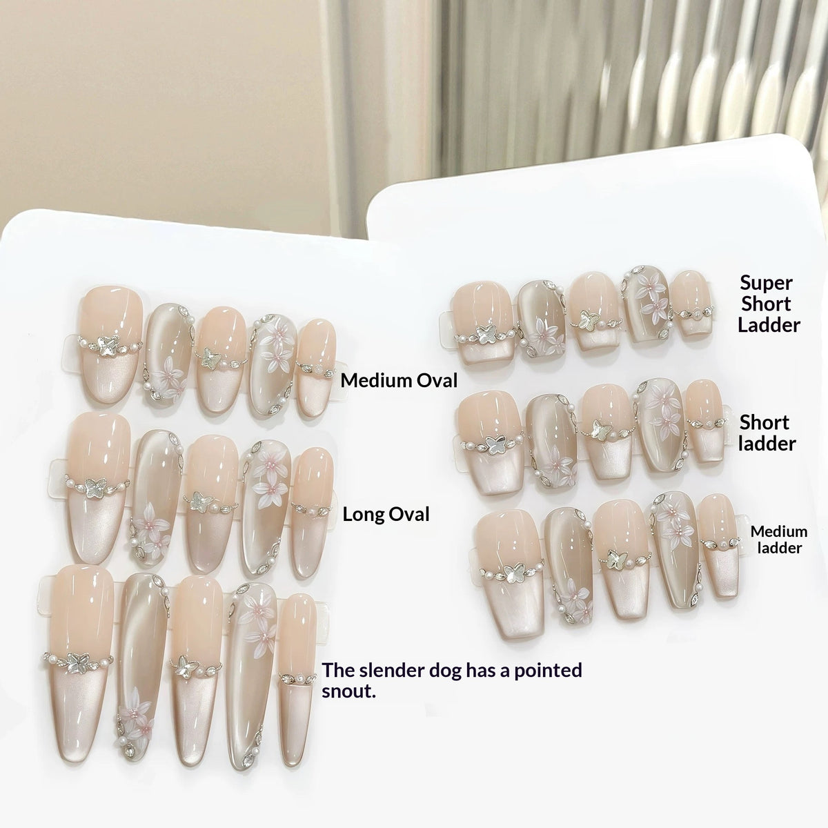 Press on nails size guide with 10 size options for a comfortable fit