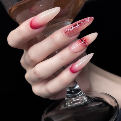Vampire Romance Almond Nails