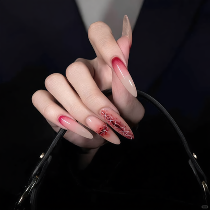 Vampire Romance Almond Nails