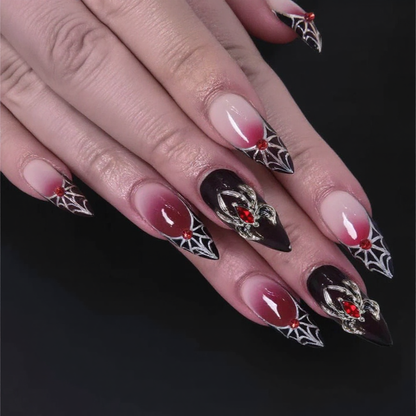 Crimson Rose Gothic Stiletto Press-On Nails