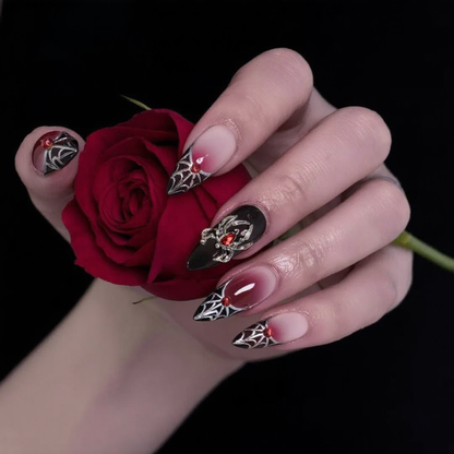 Crimson Rose Gothic Stiletto Press-On Nails