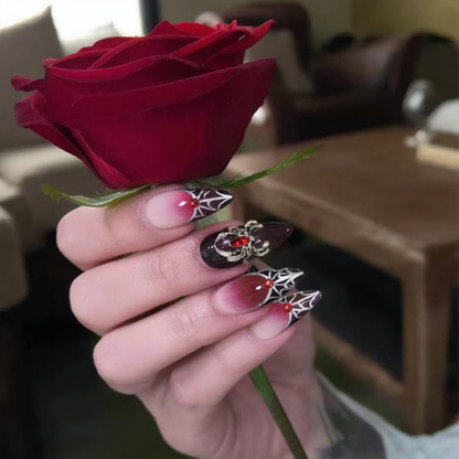 Crimson Rose Gothic Stiletto Press-On Nails