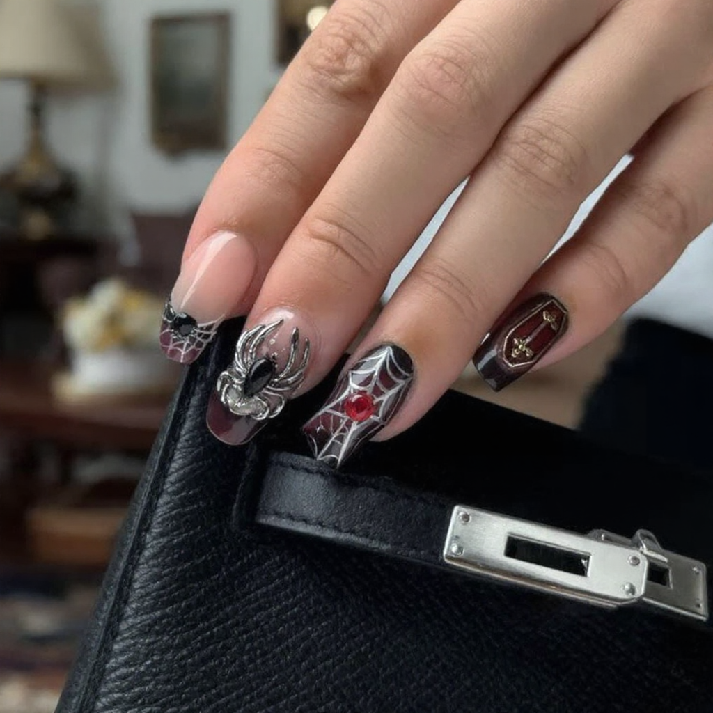 Black Widow Gothic Press-On Nails