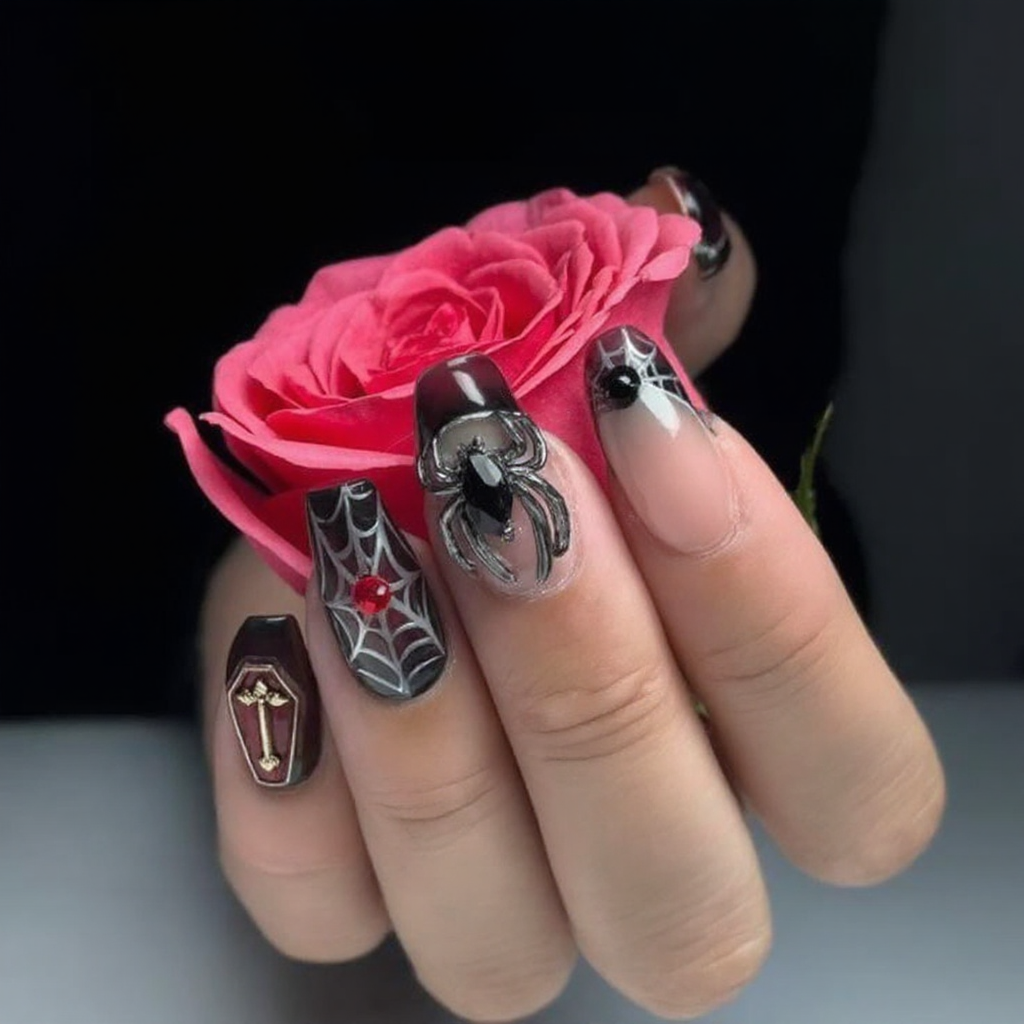 Black Widow Gothic Press-On Nails