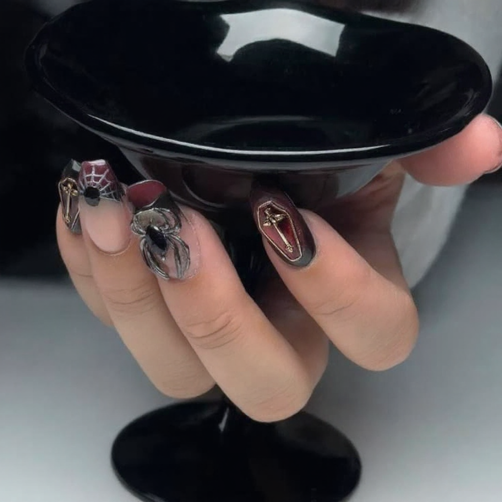 Black Widow Gothic Press-On Nails