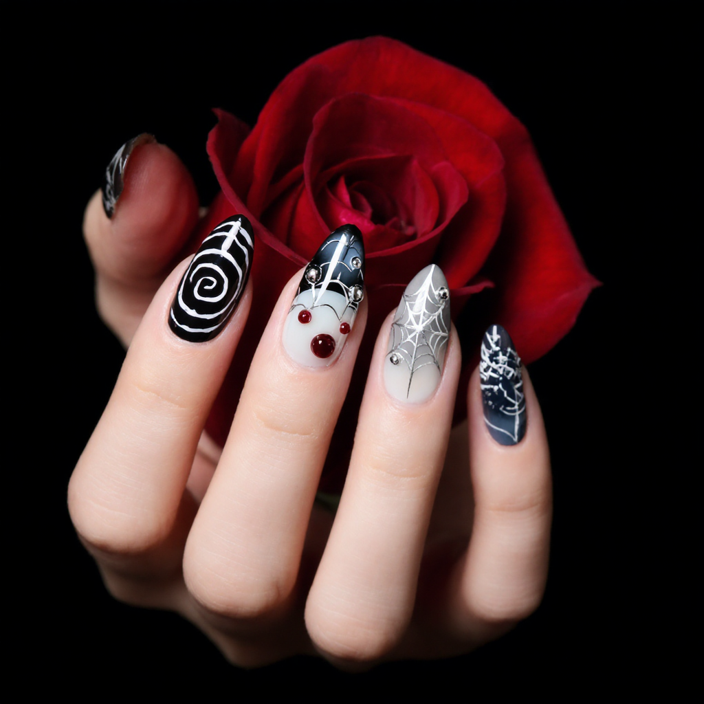 Midnight Web Gothic Press-On Nails