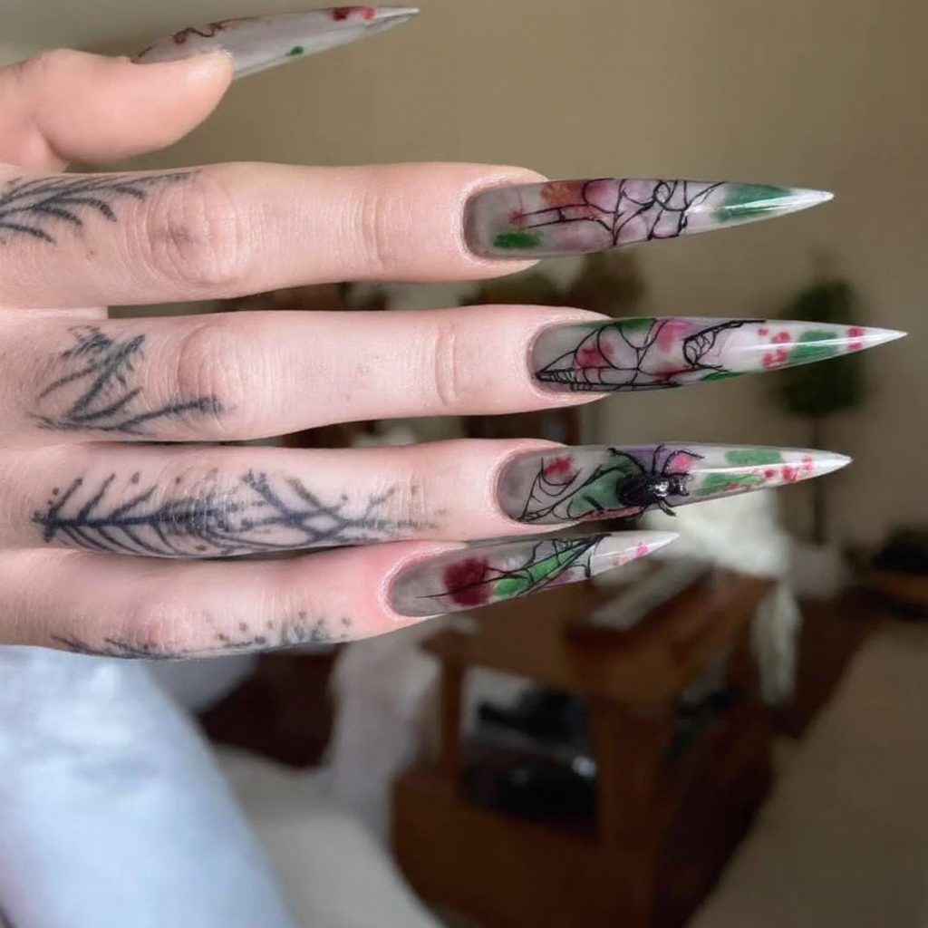 Poison Rose Gothic Stiletto Press-On Nails