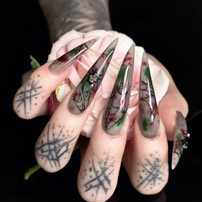 Poison Rose Gothic Stiletto Press-On Nails