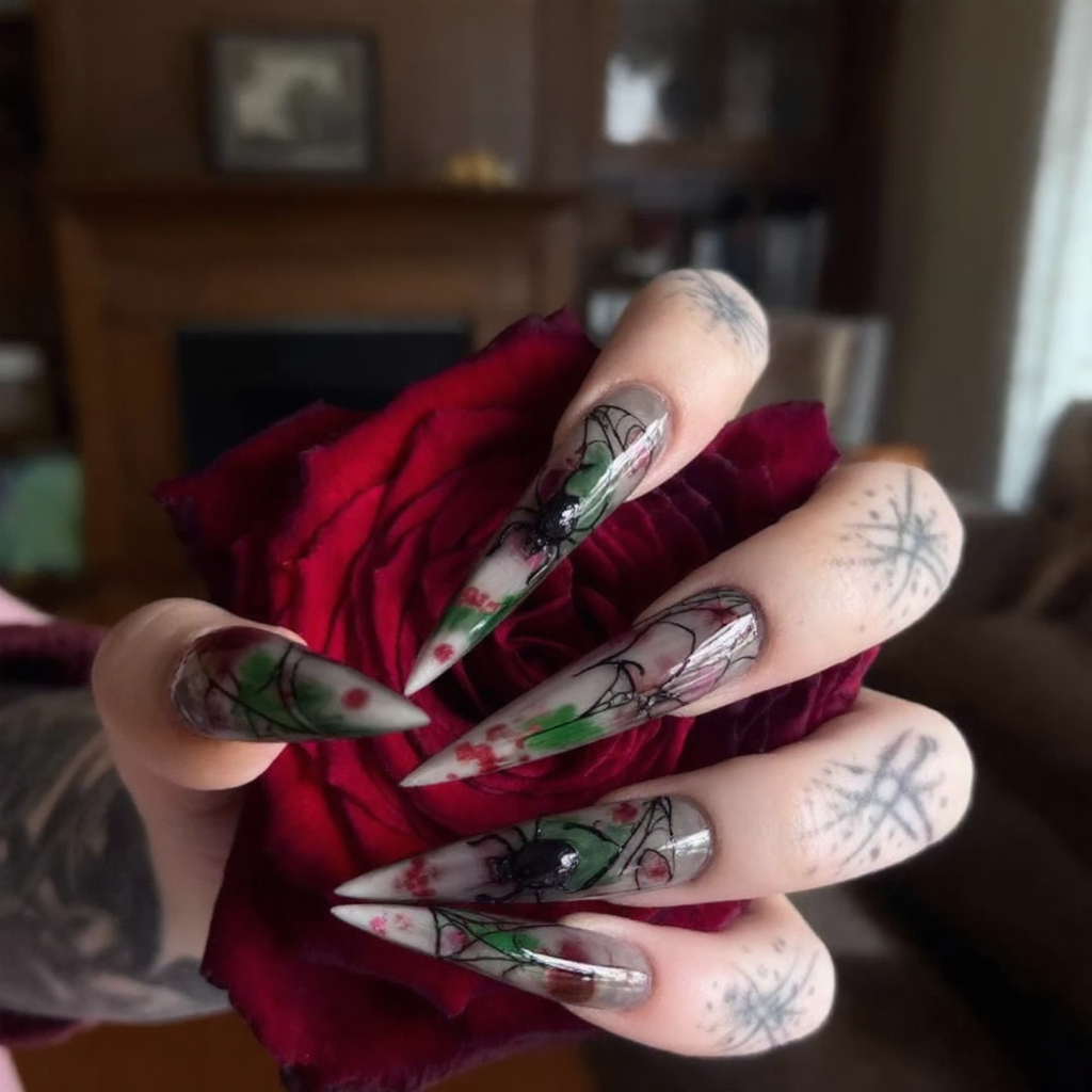 Poison Rose Gothic Stiletto Press-On Nails