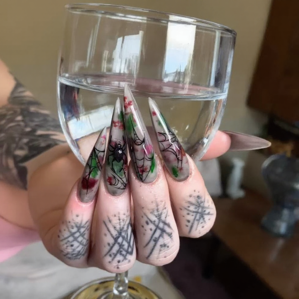 Poison Rose Gothic Stiletto Press-On Nails