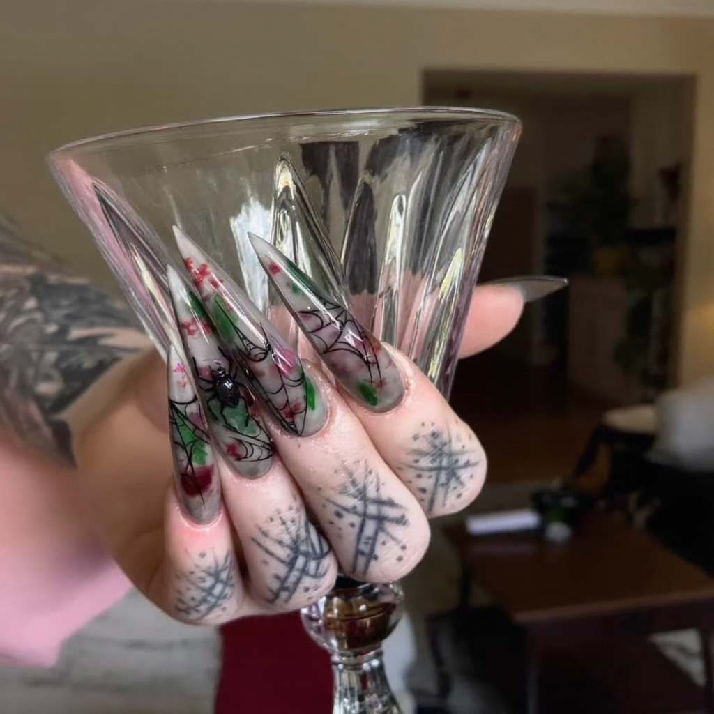 Poison Rose Gothic Stiletto Press-On Nails
