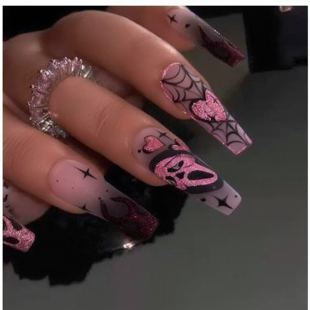 Pink Venom Gothic Press-On Nails