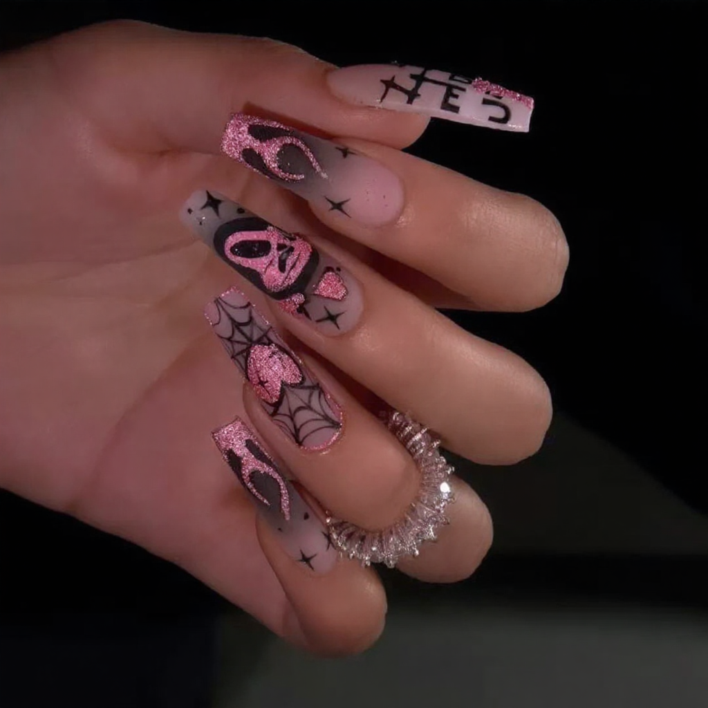 Pink Venom Gothic Press-On Nails