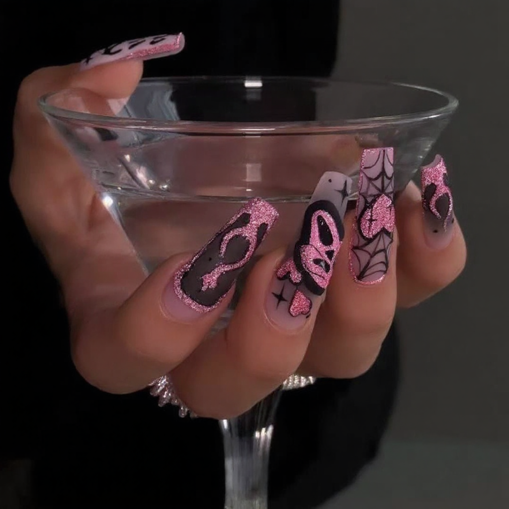 Pink Venom Gothic Press-On Nails