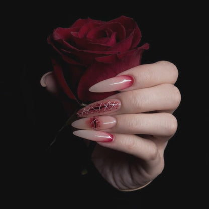 Vampire Romance Almond Nails