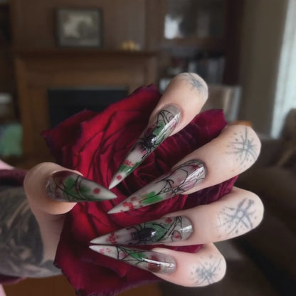 Poison Rose Gothic Stiletto Press-On Nails