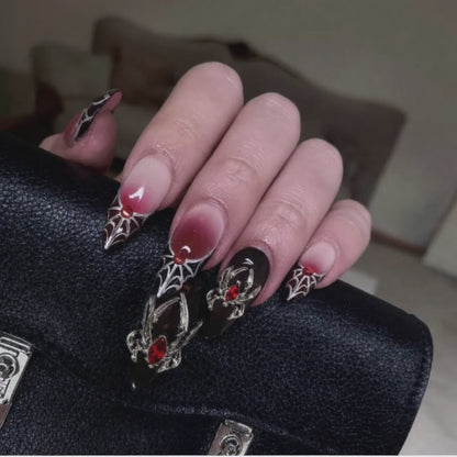 Crimson Rose Gothic Stiletto Press-On Nails