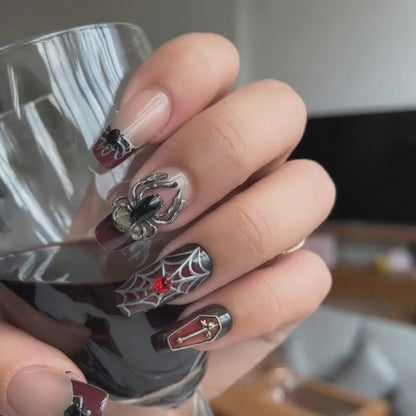 Black Widow Gothic Press-On Nails